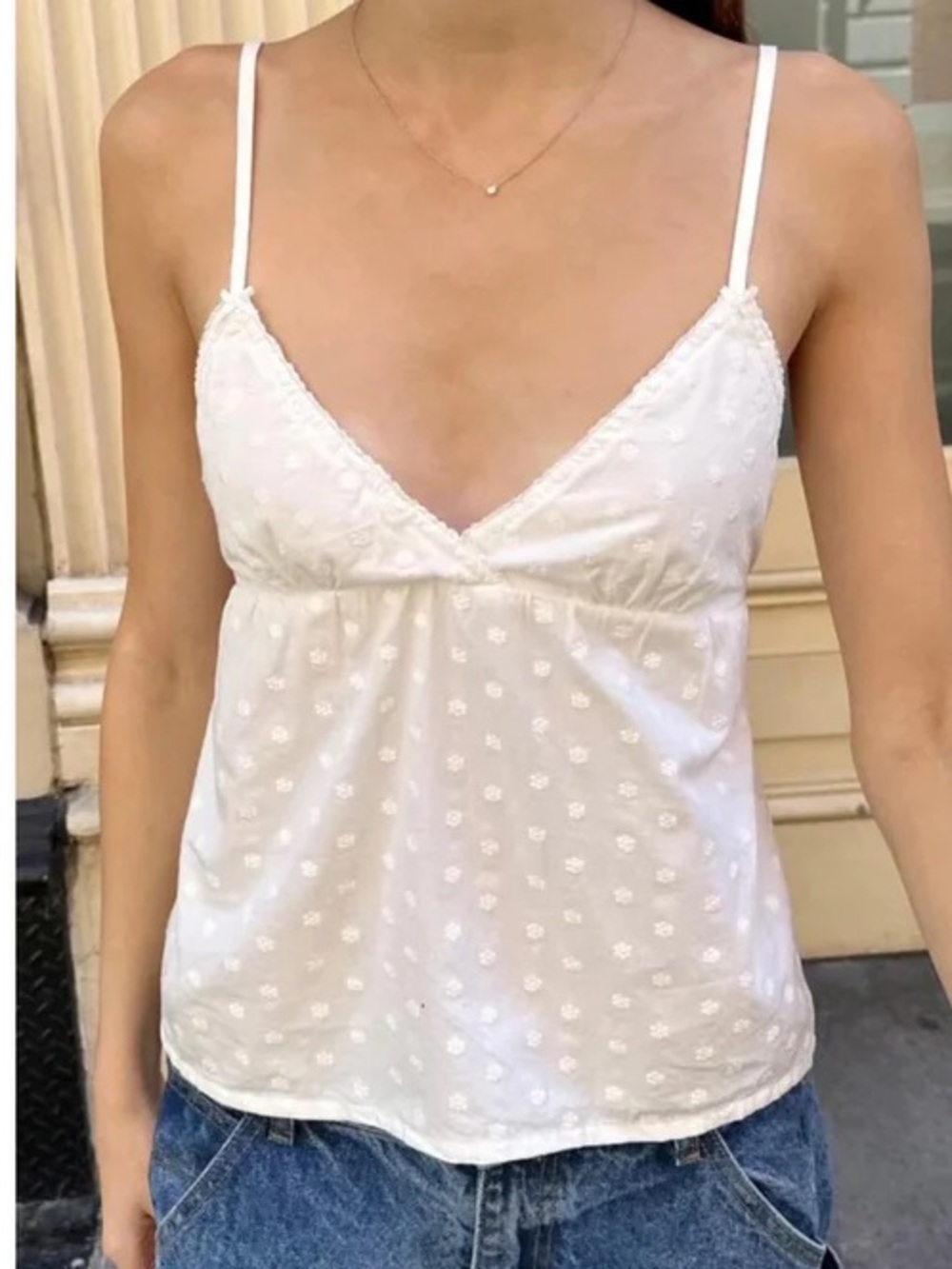 Brandy Melville White Eyelet Camisole